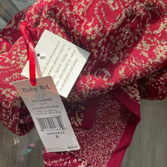 Ruby Rd Metallic Paisley Jacquard Sweater - Picture 4 of 4